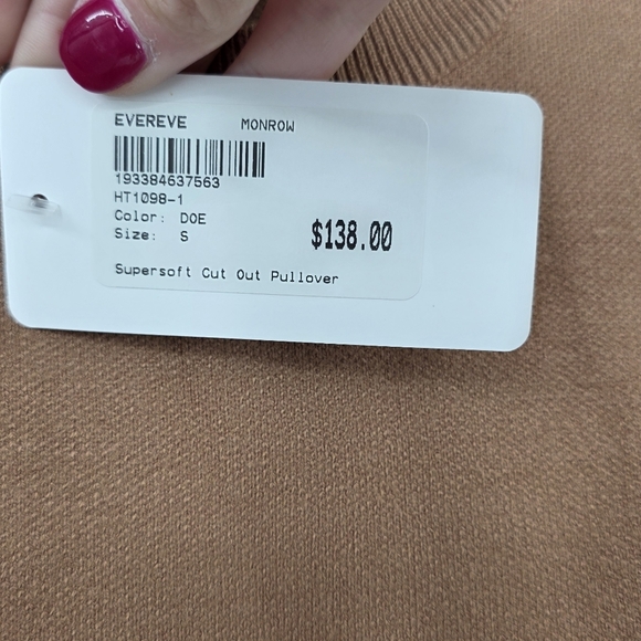 New Monrow Cut Out Pullover Small - Picture 5 of 8